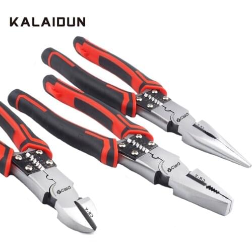 KALAIDUN Multitool Pliers Crimping Tool Wire Stripper Cable Cutter Crimper Crimp Long Nose Plier For Electricians Hand Tools