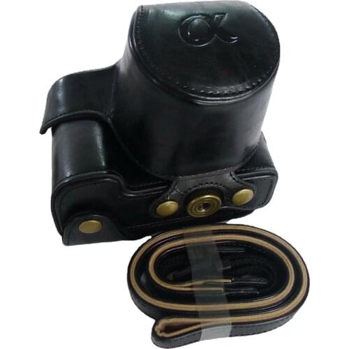 For Sony A6400/NEX7/F3/a6000/a6300 Shoulder Camera Bag Colorful Solid Color PU Leather Camera Case Cover With Shoulder Belt