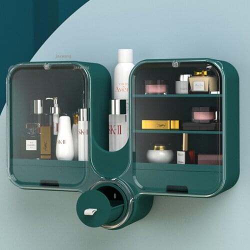 Cosmetic Makeup Brush Wall-mounted Storage Box Dust-proof Lipstick Mask Holder Waterproof Bathroom Toilet Perfume Storage Shelf