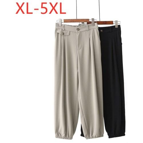 New 2021 Ladies Autumn Winter Plus Size Formal Lantern Pants For Women Large Loose Black Trousers 2XL 3XL 4XL 5XL