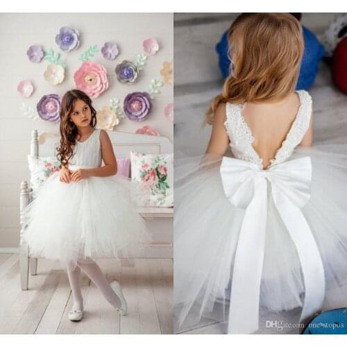 New Flower Girl Dresses First communion Girl Dress Long Sleeves Girl Formal Birthday Wedding Party Holiday Bridesmaid Gown