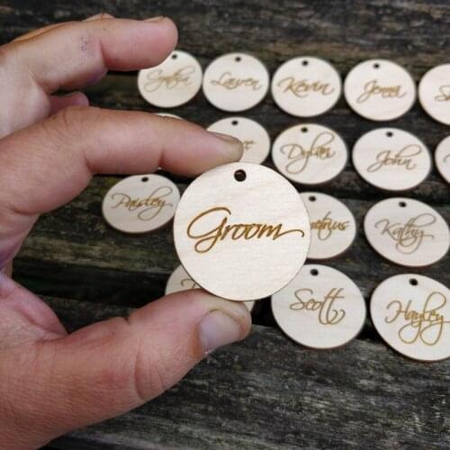 Personalized Engraved Name Date Custom Wooden Gift Tags Wedding Decoration Gift Tags DIY Crafts