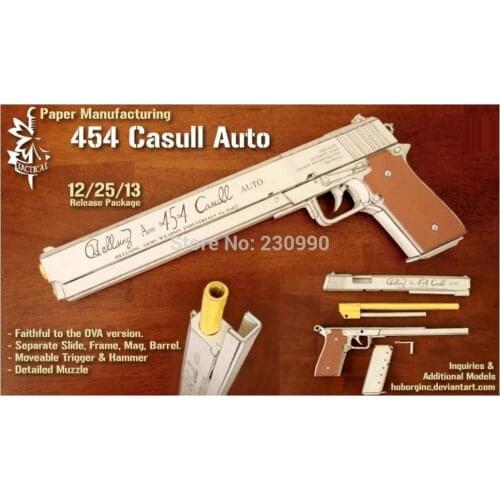 Internal Structure Vampire Alcatel Hellsing 454 Casull Pistol Scale 1:1 3D Paper Model Kid Adults' Gun Weapons Paper Models Toy