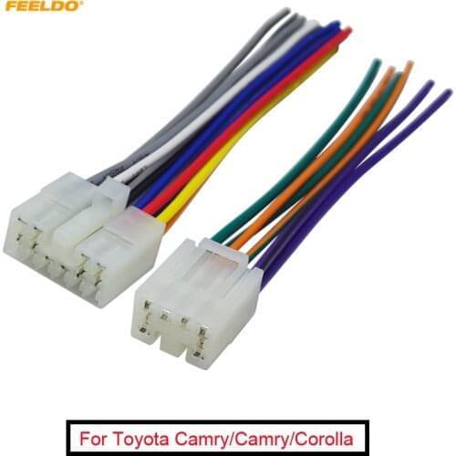 FEELDO 1Pair Car Audio Stereo Wiring Harness Adapter Plug For Toyota/Scion Factory OEM Radio CD/DVD Stereo Harness #AM1816