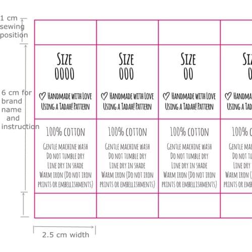 Custom name satin cloth washing instruction shirt White straight cut care label 2.5 cm* 8 cm