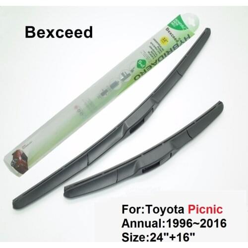 Hybrid Wiper Blade for Toyota Picnic 24"+16" High Quality Bexceed of Car Windshield 1996 1997 1998 2000 2001 2002 2003 2004