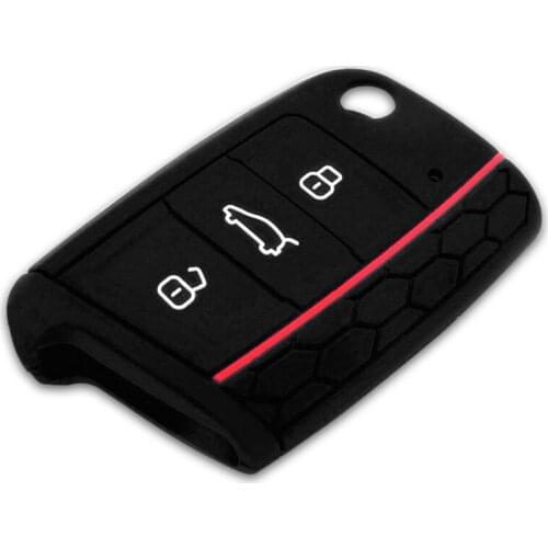 Muchkey Silicone Cover Holder Key Protection Smart Key Cover Of 4 Button Fits For Golf GTI 1PC