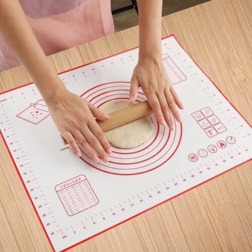 Silicone Pastry Mat With Measurements, 29x26cm 40x30cm, Full Sticks To Countertop For Rolling Dough, Perfect Fondant Surface
