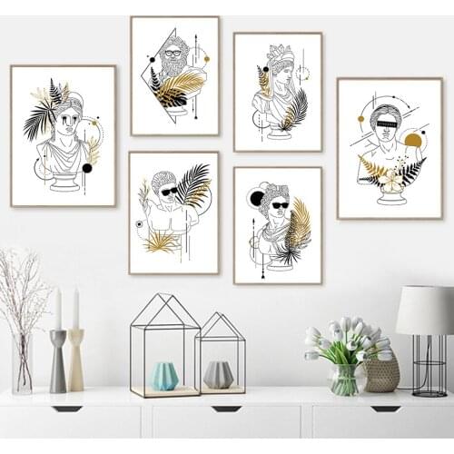 Olive Zeus Apollo Sculpture Greek Gods Wall Art Canvas Painting Nordic Posters And Prints Pictures For Living Room Home Decor