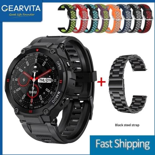 Gearvita K22 Smart Watch Men Sport Fitness Bluetooth Call Music Control Heart Rate Alarm Clock Smartwatch For Huawei GT2 Pro