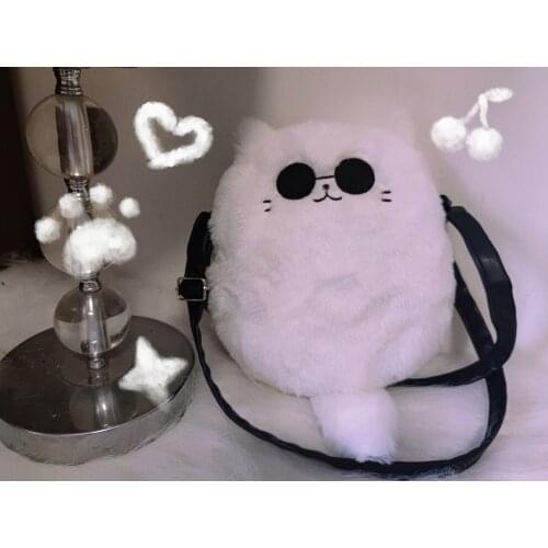 Anime Jujutsu Kaisen Gojo Satoru Cat Series Plush Shoulder Bag Cute Messenger Bag Cosplay Lovely Student Handbag Birthday Gifts