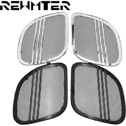 Motorcycle High Quality Black/Chrome Tri-Line Speaker Grill Horn Cover For Harley Touring Road Glide FLTRX 2015 2016 2017 2018