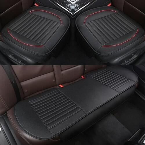 Three-dimensional design leather seat set 3 Colors Square Seat Mat Protector Car Styling Car Seat Cushions Non-slip Comfortable