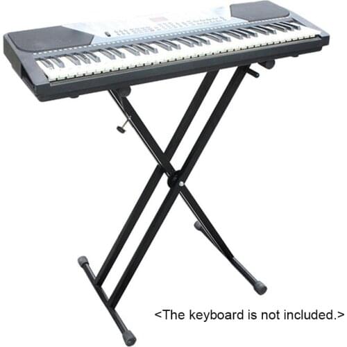 Universal Folding Piano Keyboard Stand Bracket Double X-Style Heavy Duty Metal Material with Anti-Slip Rubber Caps for Piano