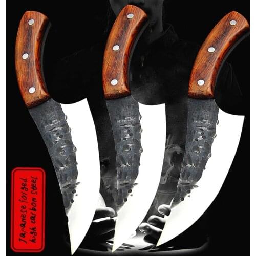 DEHONG EDC Utility hunting knife Very sharp High-carbon steel Handmade knife 24cm 58HRC Rosewood survival tactical rescue tools