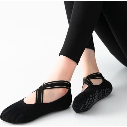 High Quality Bandage Yoga Socks Anti-Slip Towel Bottom Pilates Sock Breathable Quick-Dry Backless Barre Dance Socks Girl Sports