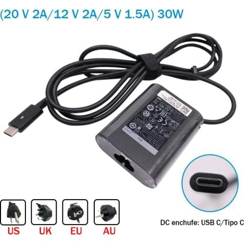 For Dell 30W USB-C HA30NM150 DA30NM150 0F17M7 08XTW5 Latitude 11 5000 5175 7275 XPS 12 9250 AC Adapter Charger