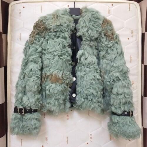 High Quality Real Sheep Fur Coat Women Winter Female Clothes Parka Real Fur Genuine Leather Jacket Warm Turn-down Collar Coats