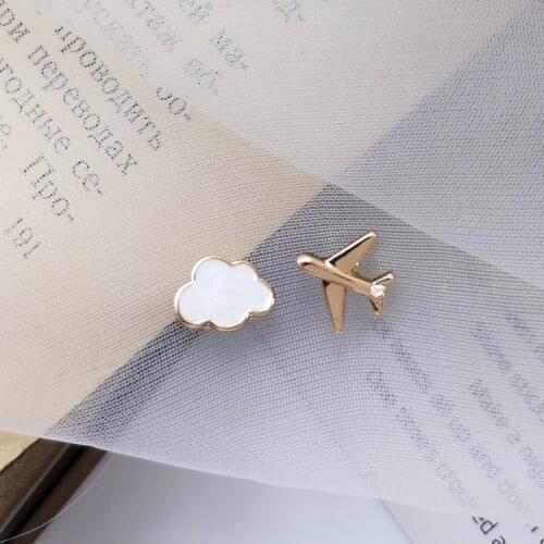 Cloud Sweet Small Plane Korean Earings Asymmetric Funny Fall Earrings 2020 Fall Winter