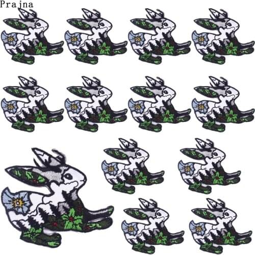 Prajna 10 PCS Rabbit Patch Outdoor Mountain Embroidered Patches For Clothes Iron On Nature Adventure Patches Stripe On Jacket