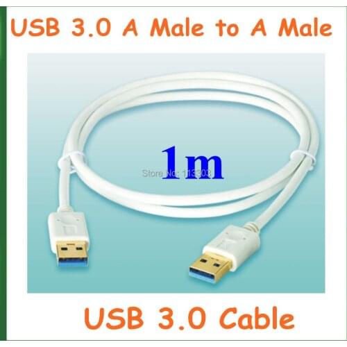 2pcs USB 3.0 Extension Cable 1m USB 3.0 A Type Male to Male Extender Cable White Color 28+32AWG OD 4.0mm Data Cable
