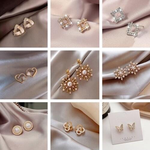 2021 New Round Heart Stud Earrings for Women Girl Korean Style Cute Romantic Fashion Earrings Soft Needle Female Gifts