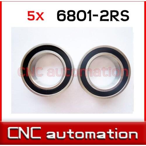 5pcs hub shaft 440 stainless steel hybrid ceramic ball bearings S6801 6801 2RS 12*21*5mm Si3N4 bike part