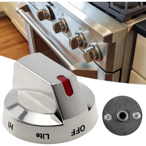 5Pcs Top Burner Control Dial Knob Replacement Stainless Steel Fit for DG64-00473A Range Oven Gas Stove Knob #W0