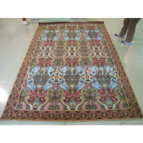 Free shipping 6'X9' 140 Line Hand-knotted Wool and silk Oriental Persian carpet handmade Persian carpet, Sweater yarns