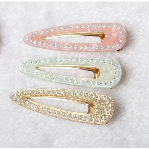 Large Shiny Full Hair Clip For Women Girl Geometric Water Drop Duckbill Barrette Cute Rhinestone Hairpin Hair Accessories