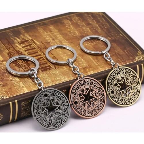 3 colors CARDCAPTOR SAKURA Key Ring Holder Gift Chaveiro Car Key Chain Pendant Anime Jewelry Souvenir HF12042