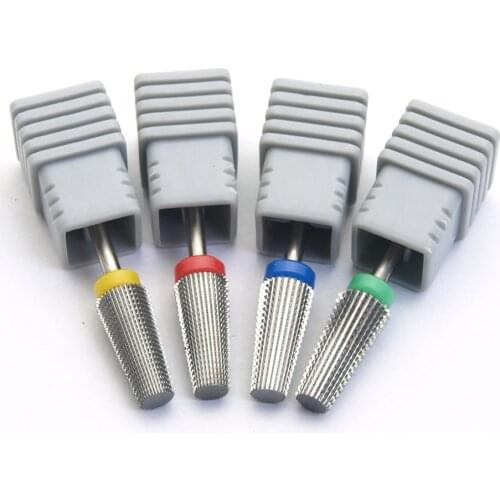 5 in 1 Tapered Safety Carbide Nail Drill Bits With Cut Drills Carbide Milling Cutter For Manicure Remove Gel Nails Accessories