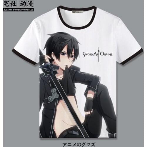 Dao Jian Shen Yu T-shirt Kazuto Yasina Shina Anime Peripheral 2D World Summer Men and Women Short-Sleeved Clothes anime shirt