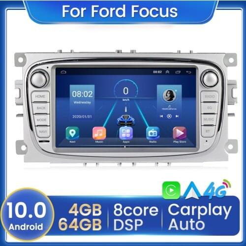 MEKEDE Android10.0 4+64G Navigation GPS Radio For Ford Focus S-Max Mondeo 9 Galaxy C-Max Dvd Player Wifi BT carplay 2din NO DVD