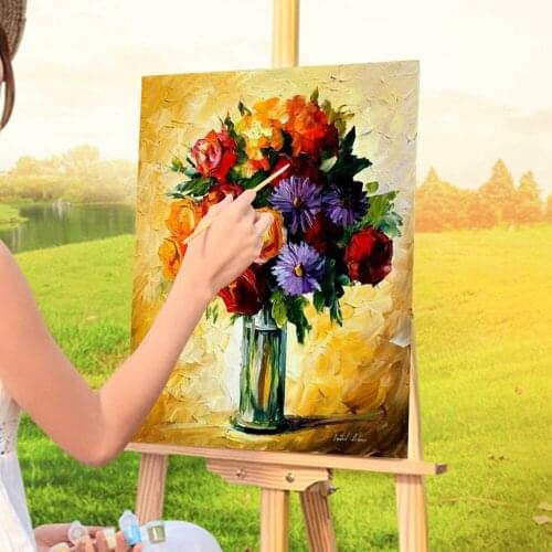 Oil Painting Style Flowers DIY Painting By Numbers Package Acrylic Paints 50*70 Canvas Pictures Decorative Handicraft