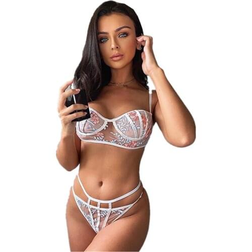 The New Summer Fashion Lace Sexy Lingerie Suit Embroidery High Quality Womens Fashion Bra Underwear Sets Sexy Lace Lingere Set