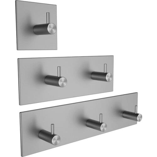 3M Sticker Adhesive Stainless Steel Hooks Wall Door Clothes Coat Hat Hanger Kitchen Bathroom Rustproof Towel Hooks