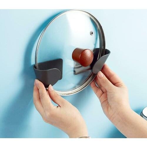 Kitchen Pot Cover Shelf Wall Hanging Multi Functional Shelf for Putting Pot Cover Wall Hanging Storage Kichen Organizer