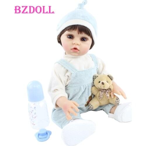48 CM Full Silicone Body Reborn Boy Doll Toys For Girl 19 inch Soft Vinyl Babies Child Birthday Gift Play House Bonecas