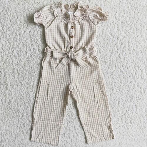 RTS Summer fashion New Arrival Baby Girls Romper Cute Spring One Piece Clothing Woven Short Sleeve Jumpsuits