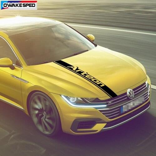 Car Hood Bonnet Sticker For Volkswagen-Arteon R line 4 Motion Sport Stripes Auto Engine Cover Decor Vinyl Decals