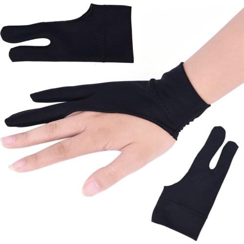 Artist Drawing Glove for Any Graphics Drawing Table 2 finger Anti-Fouling Both for Right And Left Hand Drawing Gloves Free Size
