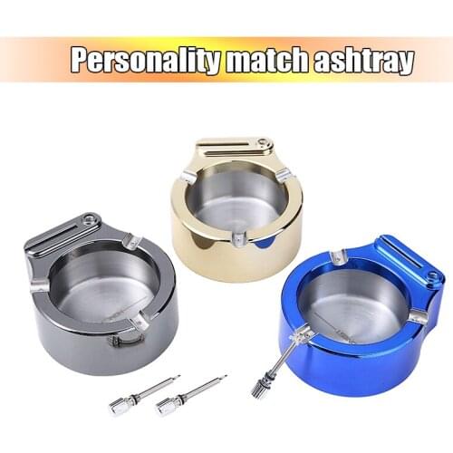 Portable Match Lighter Ashtray Car KTV Multifunction Tool Household Merchandises Classical Shape And Grooves Design