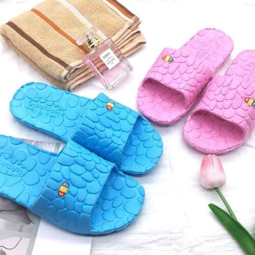 Cobble Slippers Summer Sandals Unisex Flat Shoes Couple Non-slip Bathing Soft Bottom Wear-resisting Home Indoor Women Flip-flops