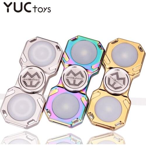 LED Hand Spinner Toys Stainless Brass Steel Metal Fidget Gyro Relieve Stress 688 Bearing 5-7min Electroplate Children Gifts Boys