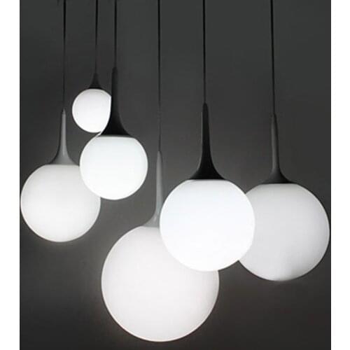 Milk Globe Glass Shade Pendant Lights Lampada Led Lamp For Bar Restaurant Dining Room Decorative Hanging Pendant Lamp Fixtures