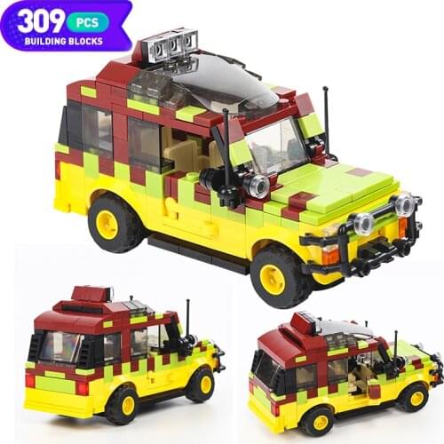 Jurassic Series Technical Toys Explorer Mini Car Soldier MovieTruck MOC Assemble Tour Vehicles Adventure Building Blocks Brick