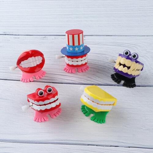 1Pcs Funny Chattering Jumping Walking Teeth Shape Clockwork Toy Mini Children Christmas Animal Tooth Toys Gifts Wind Up Toys