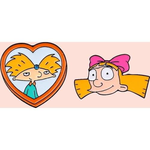 ZF2919 Anime Boy And Girl Jewelry Enamel Pins And Brooches Cartoon Creative Metal Denim Hat Badge For Friends Kids