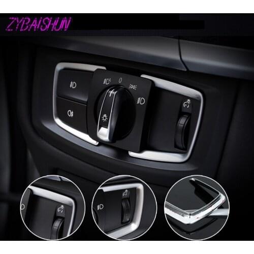 ZYBAISHUN matte chrome headlamp switch Frame for BMW F30 F31 F32 F34 3 4 series
